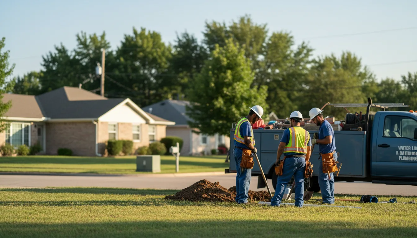 Residential water line and bathroom plumbing service in Abercrombie, ND